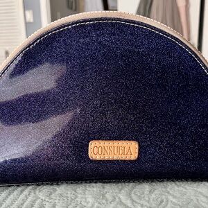 Consuela “Calley” Midnight Blue Glitter Women's LARGE Cosmetic Bag💙🍋‍🟩🍋🫐